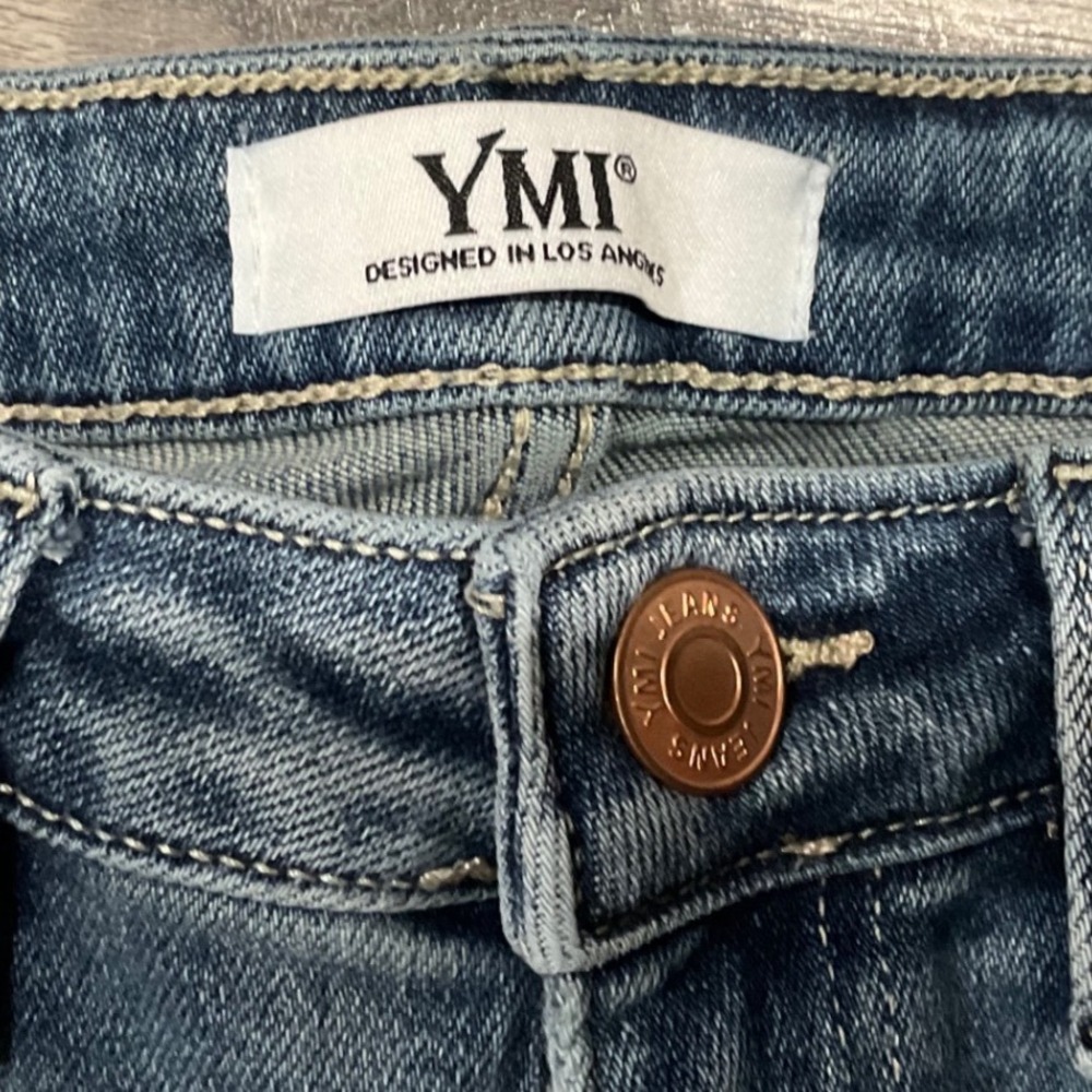 YMI Womens Wide Leg Jeans Medium Wash Stretch Denim Size 5 27 - Picture 2 of 10